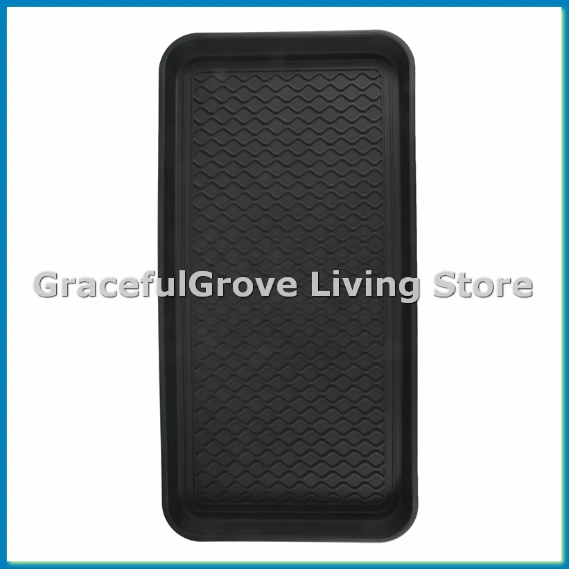 

Поднос для обуви с высоким ободом (76,2 х 38 х 3,1 см), полка для обуви, водонепроницаемый поднос для обуви, коврик для обуви для улицы, садовый черный-AT48