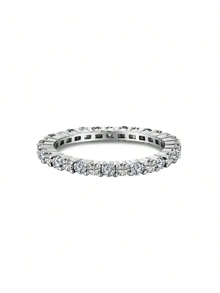 Women's 925 Sterling Silver Multicolored Full Zircon Stackable Ring