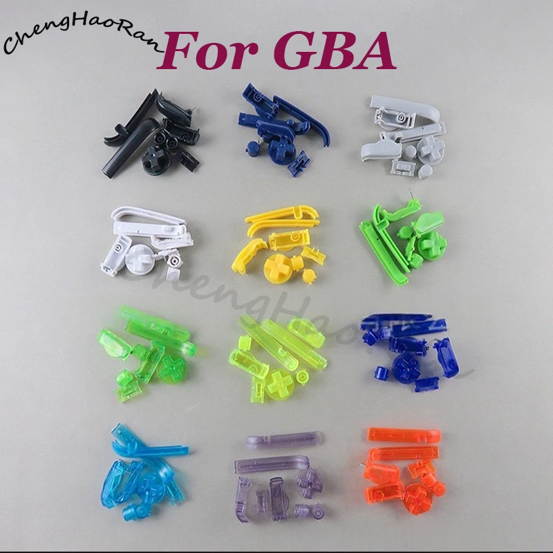 مجموعة واحدة مناسبة لوحدة التحكم في الألعاب بمفاتيح متقاطعة شفافة GBA LR AB ملحقات بديلة