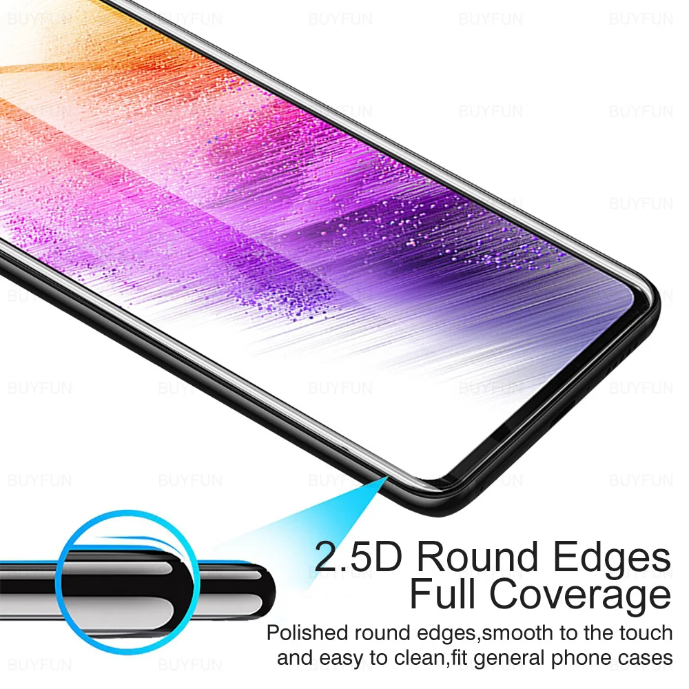 2PCS เต็ม Cover กระจกนิรภัยสำหรับ Samsung Galaxy A73 5G 6.7 "Screen Protector สำหรับ Samsung A73 A 73 73A ป้องกันฟิล์ม