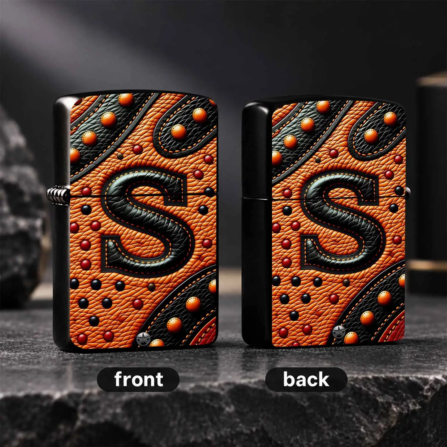 Creative Stitched Letter S Lighter Textured Leather Pattern Decorative Lighter For Daily Commute Outdoor Gathering Holiday Use Portable Exquisite Stylish Practical Accessory Unique Delicate Present For Friends Family A Humorous And Interest