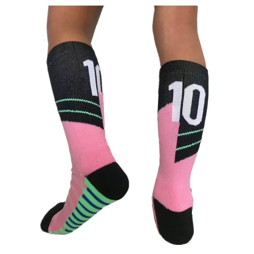 Pale Red M10 Blue Yellow C7 Kids Futbol Socks For Boys Soccer Sport Cycling Adult Mid-tube Towel Bottom Anti-Slip Children Gift