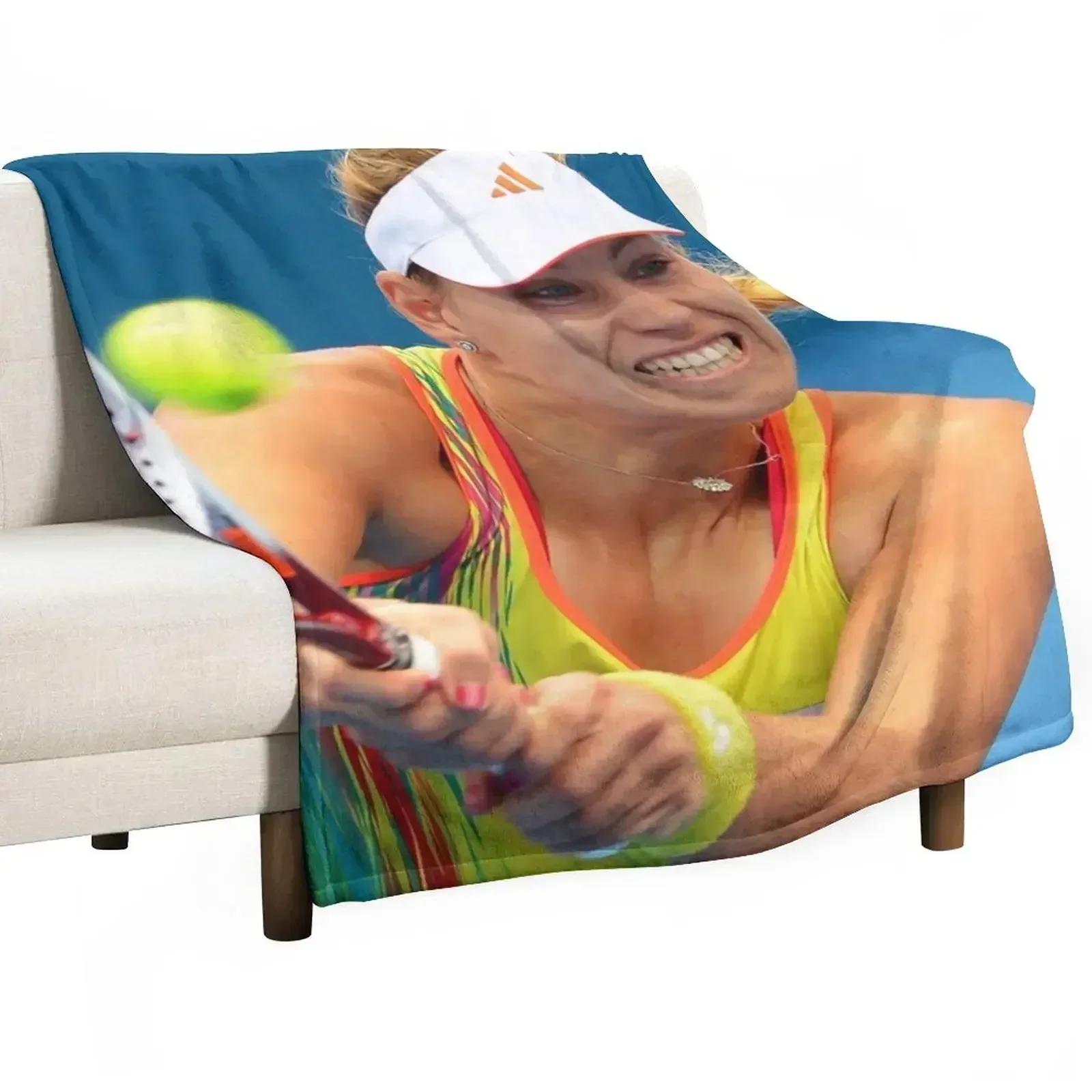 angelique kerber #4 Throw Blanket Soft Weighted Large Hair Flannel Fabric Sofa Throw Blankets