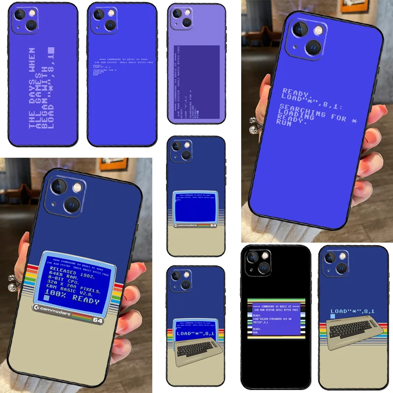 C64 Load Screen Case For iPhone 16 14 15 Pro Max 12 13 Mini 11 15 Pro Max Plus X XS Max XR Phone Cover