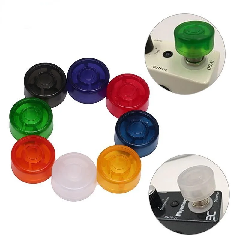 10Pcs/pack 2.5cm Electric Guitar Effect Pedal Foot Nail Cap Amplifiers Candy Color Foot Switch Toppers Knob Accessories