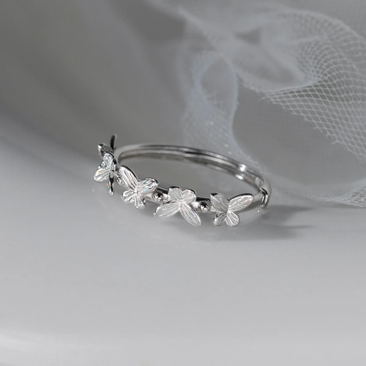 925 Sterling Silver Butterfly Adjustable Rings For Women Luxury Original Paired Jewelry Jewellery Prevent Allergy Dropshipping
