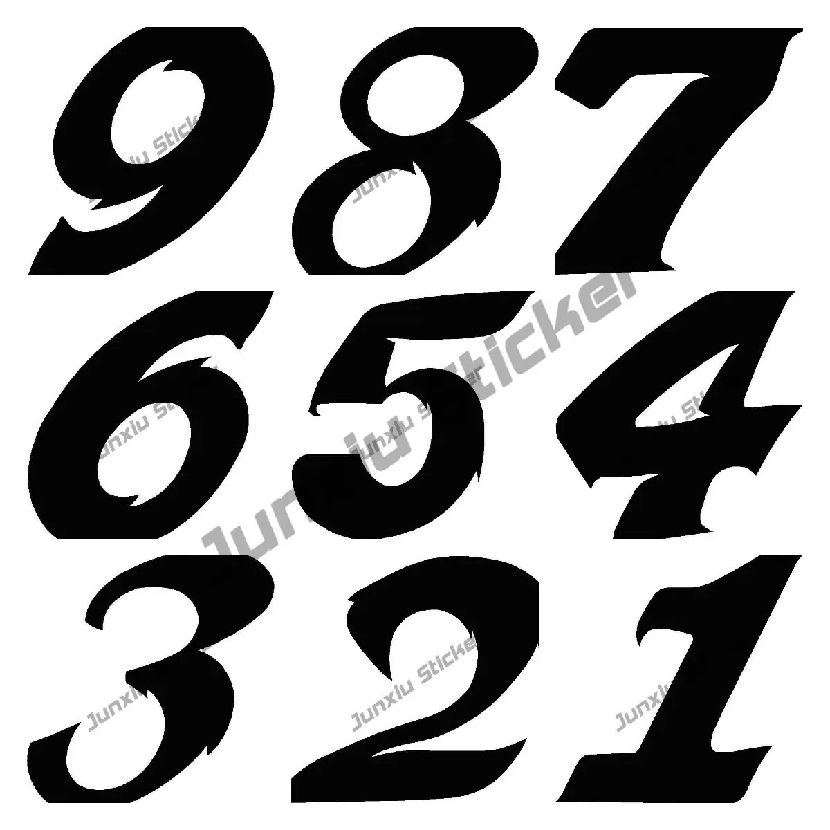 

Numbers 0123456789 Helmet Racing Vinyl Decals Motorcycle Car Accessories Sticker Race Numbers Graphics Car Decal Glue Sticker