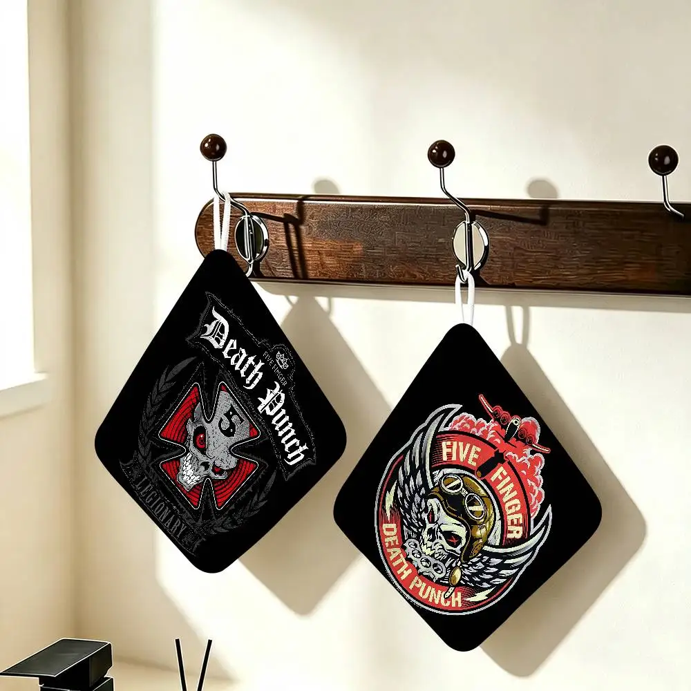 New 25x30cm Small Hand Towel Quick Dry Decorative Kitchen Towel Gauze Towel Home Classic Band Five Finger Death Punch