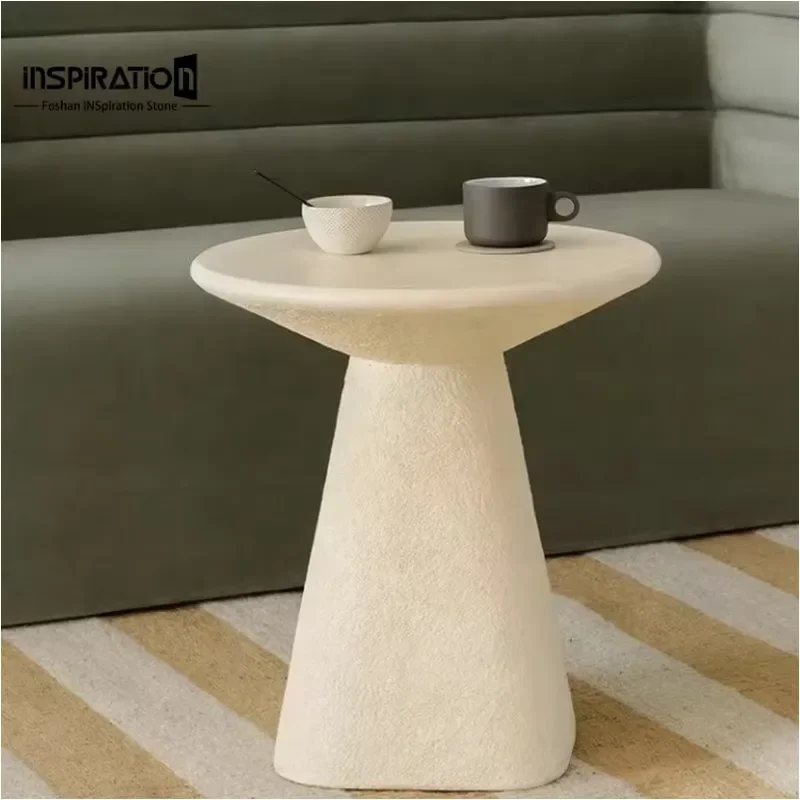 Precast Concrete Table OEM Service Villa Decor Modern Minimalist Style Cement Side Table for Sunroom