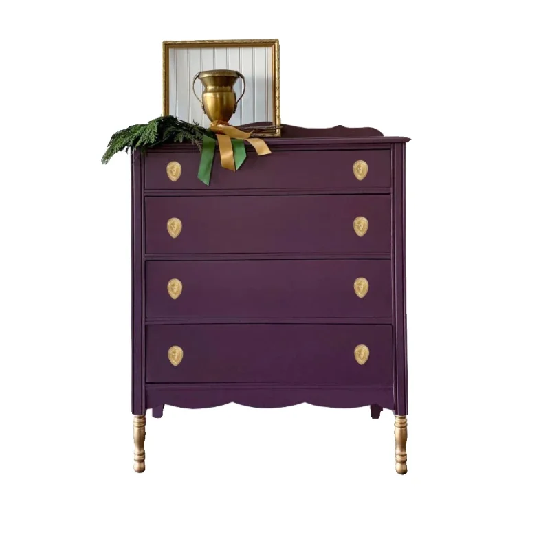 American light luxury solid wood chest cabinet French simple bedroom drawer storage locker