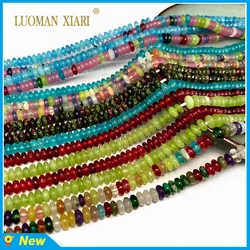 2x4MM Rondelle Natural Stone Beads Agate Jade Turquoise Crystal Flat Oval Loose Spacer Bead for Jewelry Making Diy Bracelet