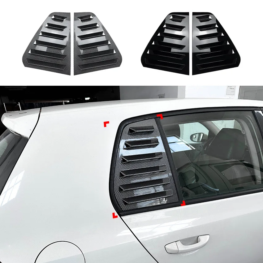 A Pair Rear Window Louver Shutter For Volkswagen Golf 6 MK6 2008-2012 Side Air Vents Shutter Cover Trim Exterior Accessories