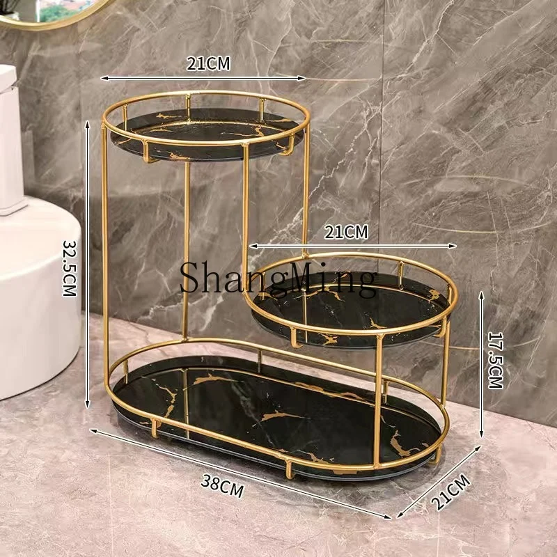 

ZYYToilet Shelf Cosmetics Storage Rack Light Luxury Bathroom Toilet Washing Handset Desktop Countertop Dressing Rack