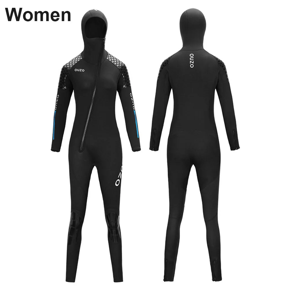 3mm Neoprene Wetsuit Hooded for Men and Women Full Body Keep Warm Thicker Surfing Scuba Snorkeling Front Zipper Diving Suit