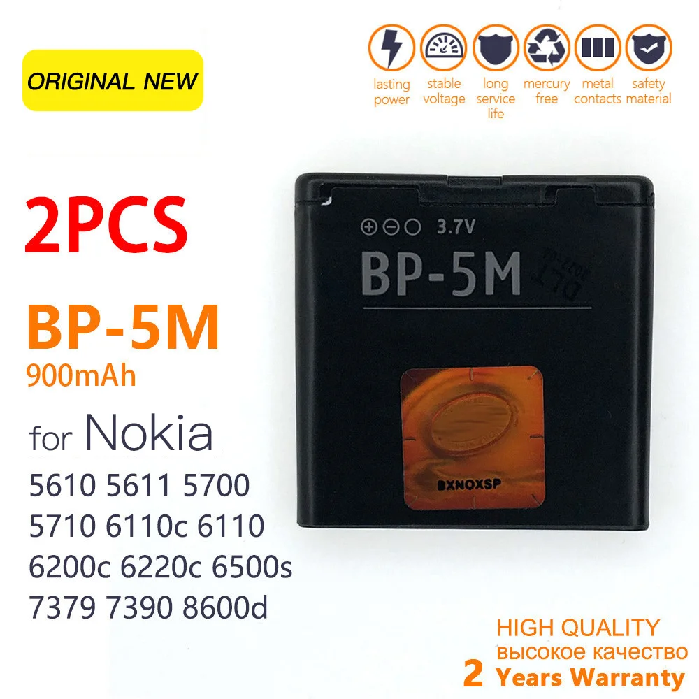 

Genuine 900mAh BP-5M BP 5M BP5M Phone Battery for Nokia 6220 Classic 6500 Slide 8600 Luna 6110 Navigator 5610 5700 6500S 7390