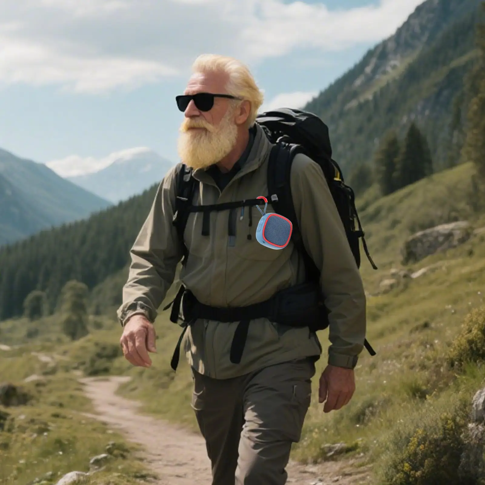 Altavoces inalámbricos portátiles, altavoz compacto resistente al agua con mango, sonido estéreo, dispositivos tecnológicos electrónicos ligeros para viajes