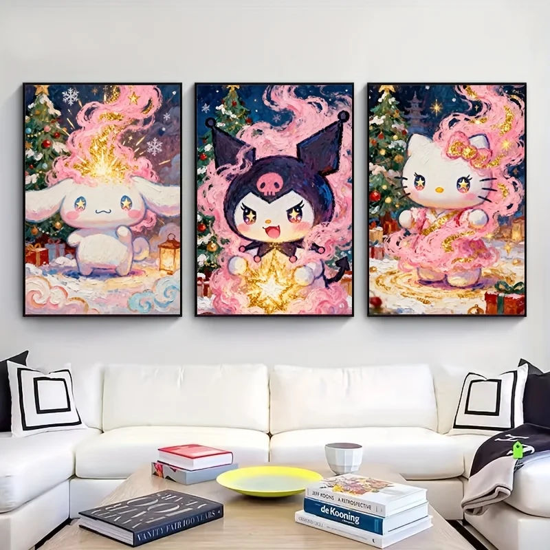 Sanrio Hello Kitty, Cinnamoroll & Kuromi Anime Diamantmalerei HelloKitty DIY Heimdekoration & Handgemachte Kreative Geschenke