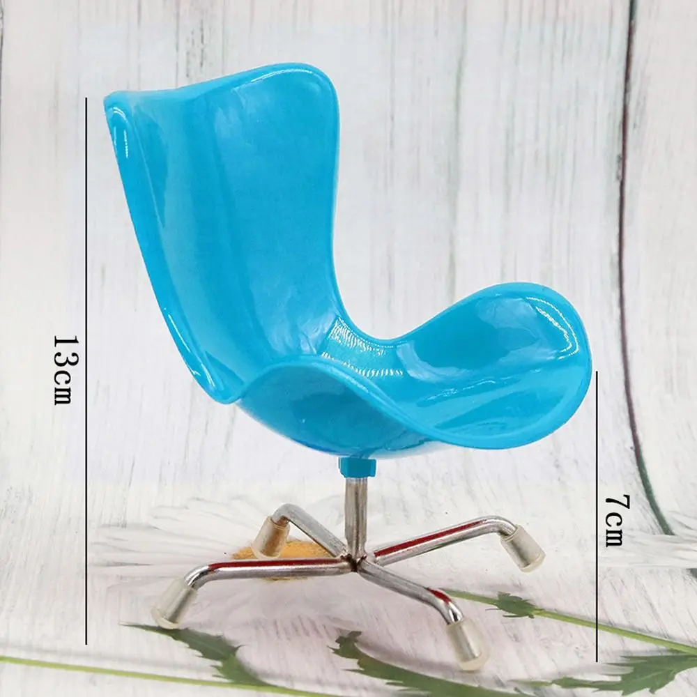 Miniatuurmeubilair Poppenhuisstoelen Simulatie Veelkleurige Ministoel Vrijetijdsstoel 1/6 Schaal Plastic Eierstoel BJD Blyth