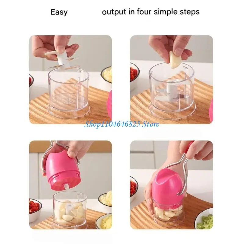 

Manual Garlic Mincer For Garlic Crushing With Ergonomic Handle Plastic Easy to Clean Seasoning Chopper Kitchen Tool