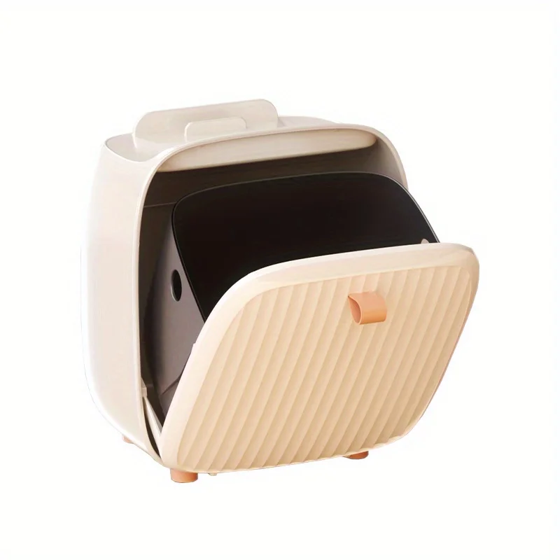 2024 New Compact Desktop Trash Can With Lid - Odor-Sealing, No Power Needed, Perfect For  & Office