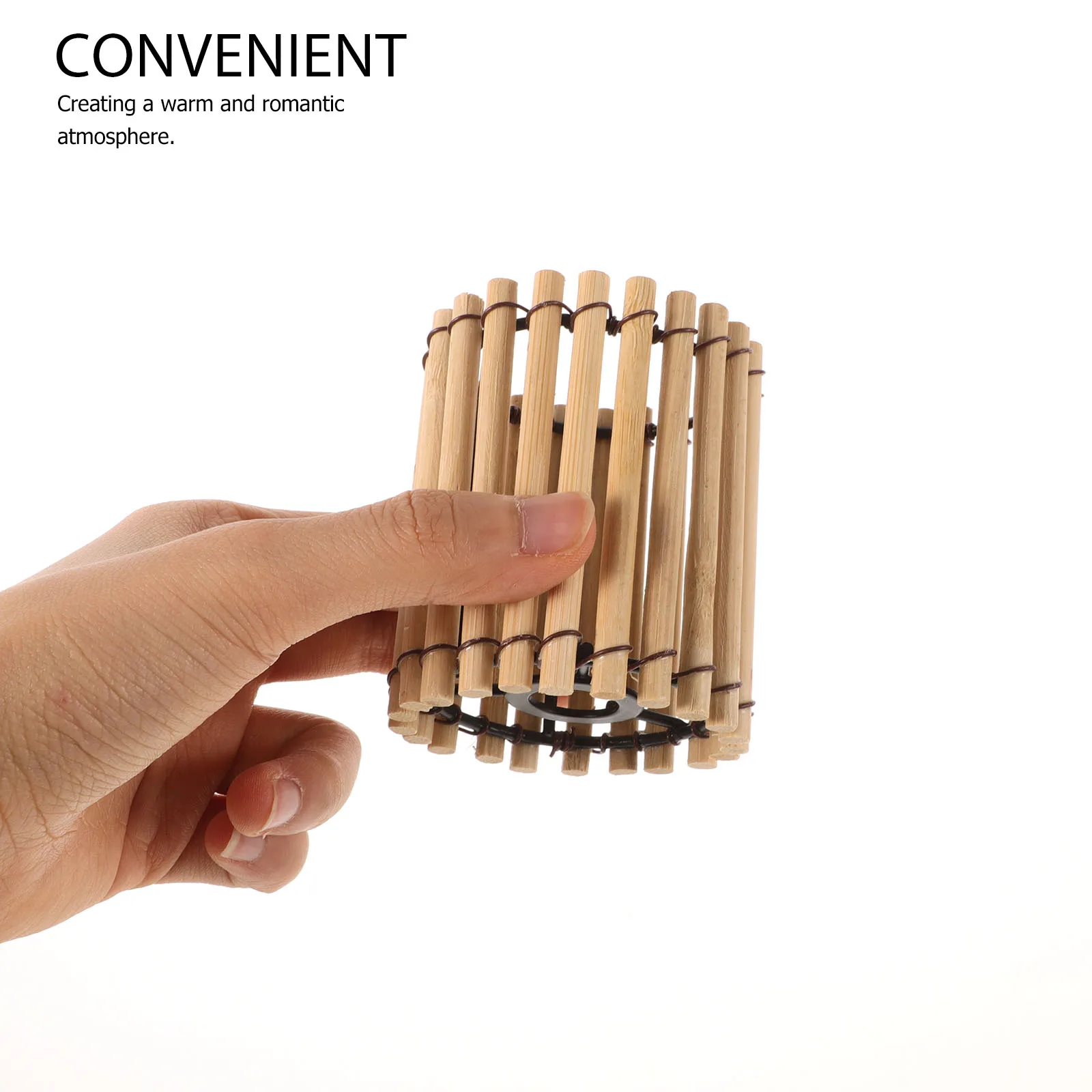 

Bamboo Lampshade Woven Cover Ceiling Hanging Shades Light Bedroom Vintage Decor