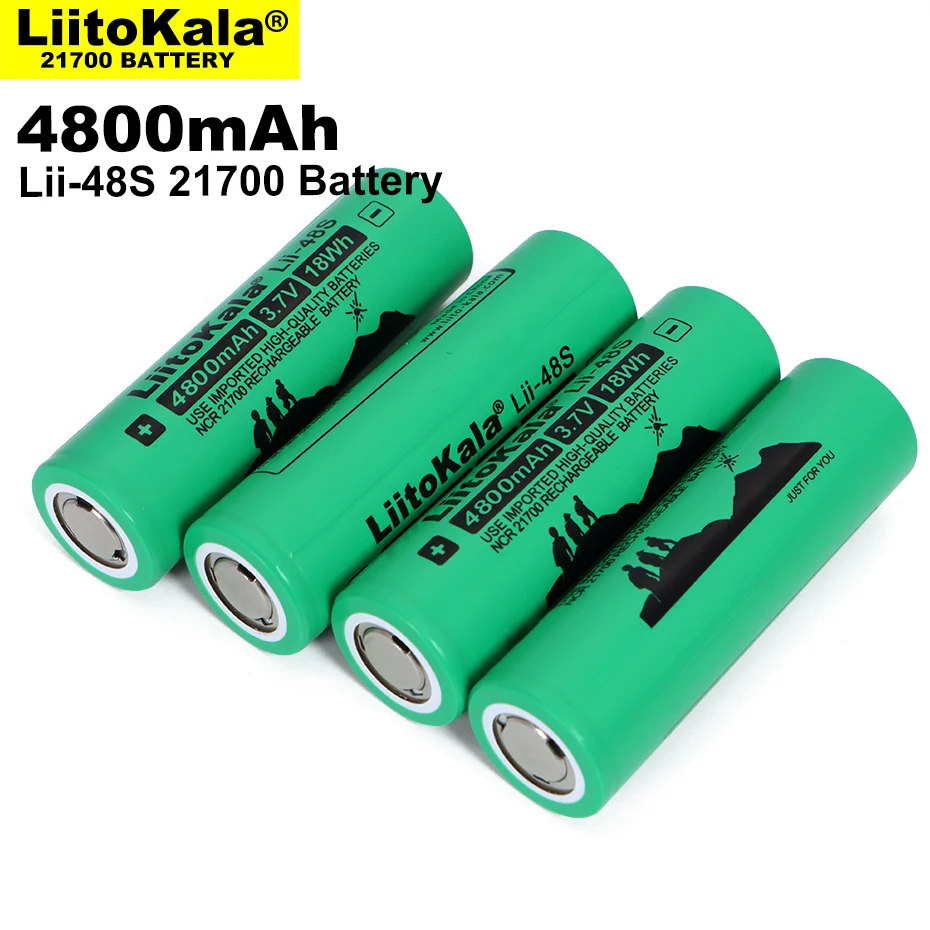 NEW LiitoKala Lii-48S 3.7V 21700 4800mAh li-lon Rechargeable Battery 9.6A power 2C Rate Discharge ternary lithium batteries