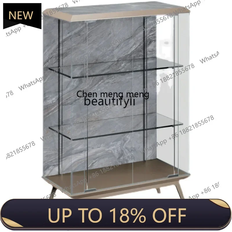 

P178 Italian-Style Light Luxury Glass High Display Cabinet Living Room Home Red Wine Dining Side Locker