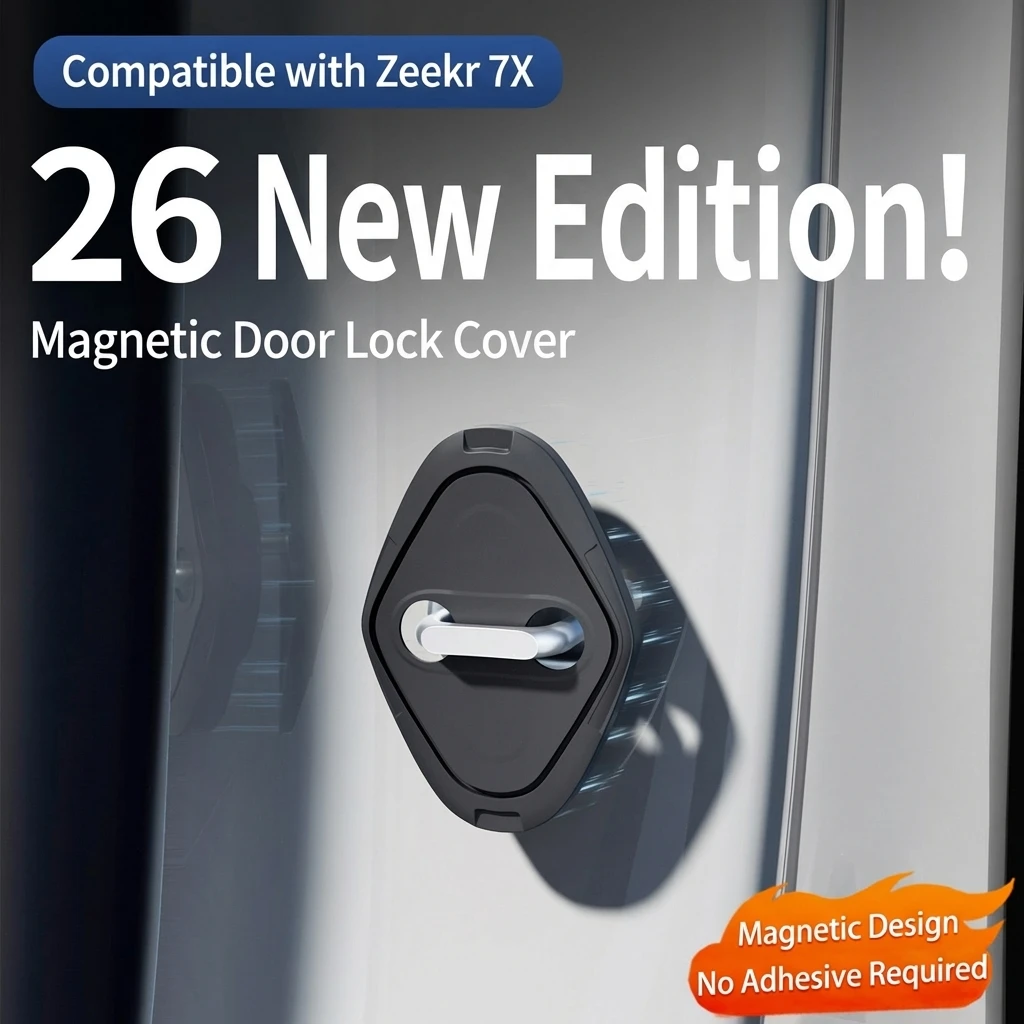 

Car Door Lock Bumper Protector for Zeekr 7X, Magnetic Silicone Cushion Pad Noise Reduction Cover