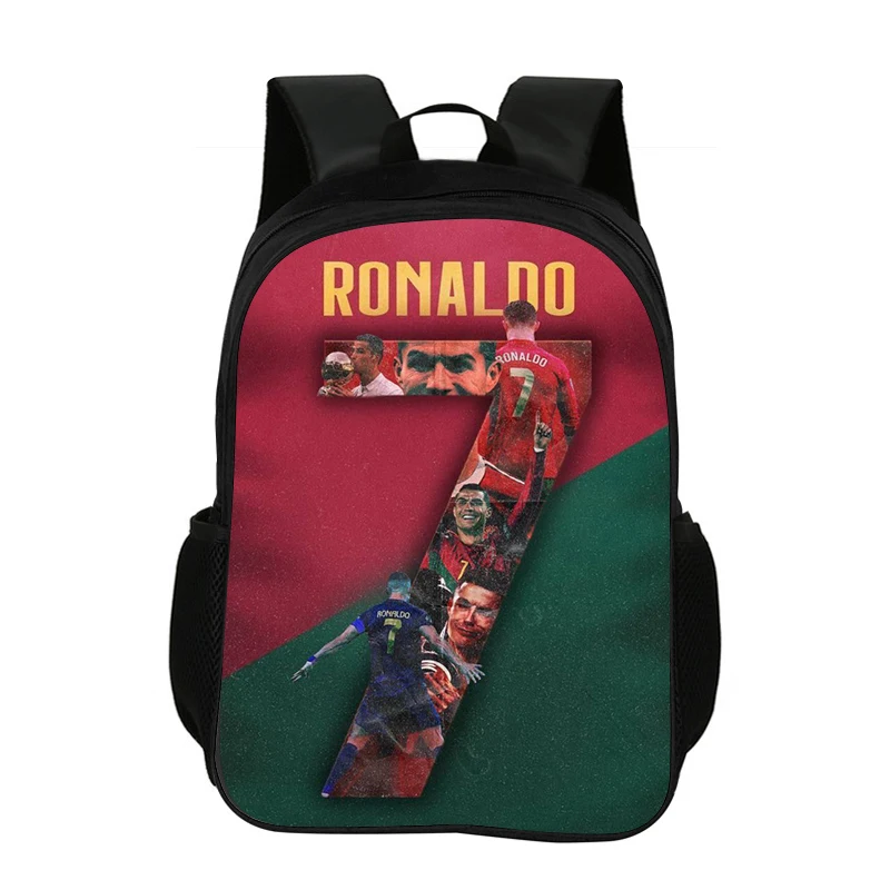 Backpack School Large Capacity Football Star Backpack for Ronaldo Child Light Weight CR Child Knapsack Rucksack Best Gift view 4