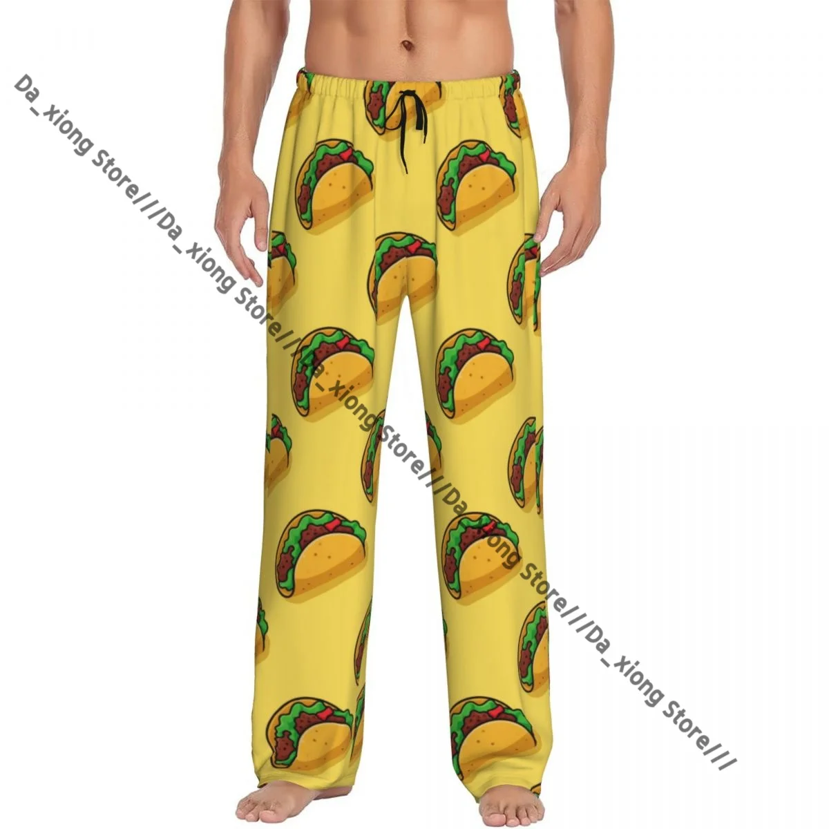 

Men's Sleepwear Loose Sleep Pants Pajamas Taco Traditional Mexican Food Long Lounge Bottoms Casual Homewear