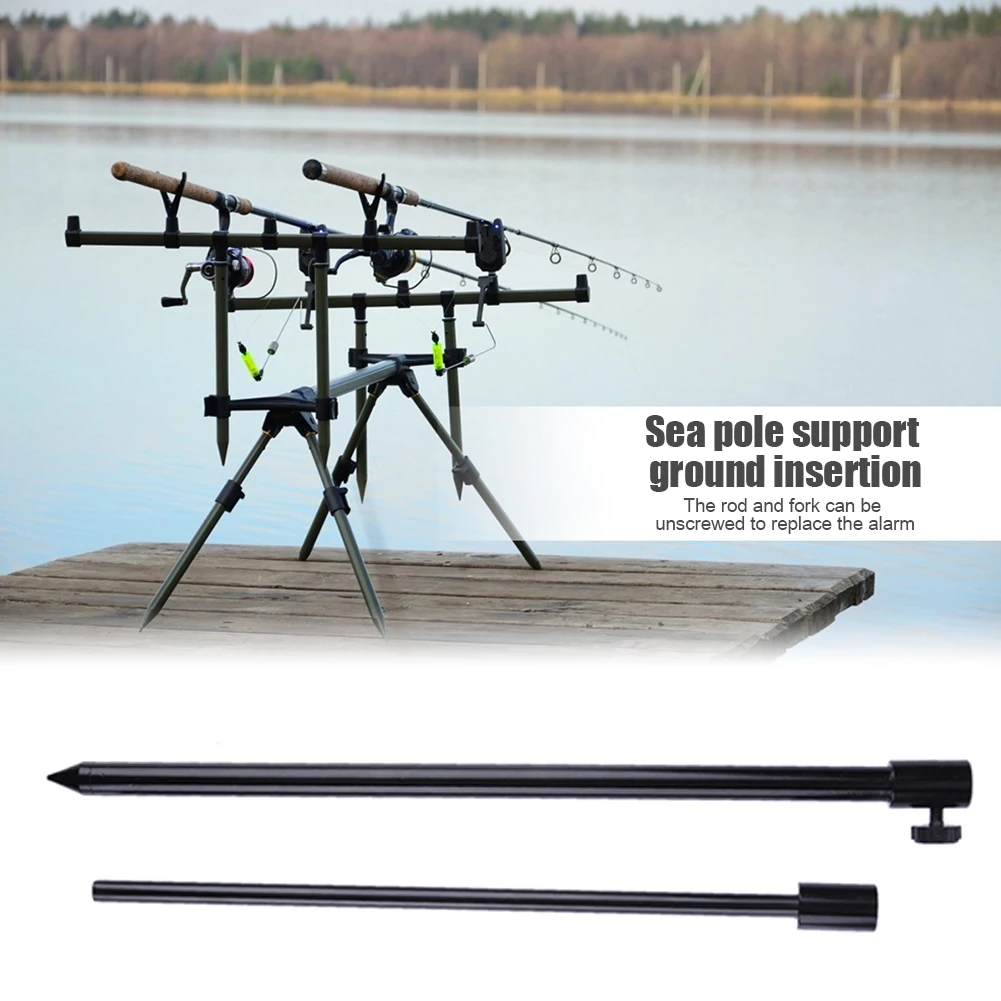 Hot Sale Fishing Bank Stick Skillful Manufacture Carp Fishing Bank Stick Adjustable Bankstick Bite Alarm Extension Rod Black