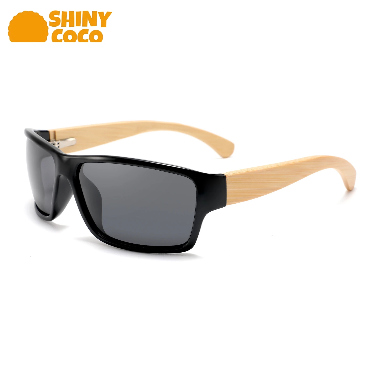 

ShinyCoCo Luxury Brand Square Framed Bamboo And Wood Sunglasses With Uv Protection And Bamboo Feet For Polarized Light