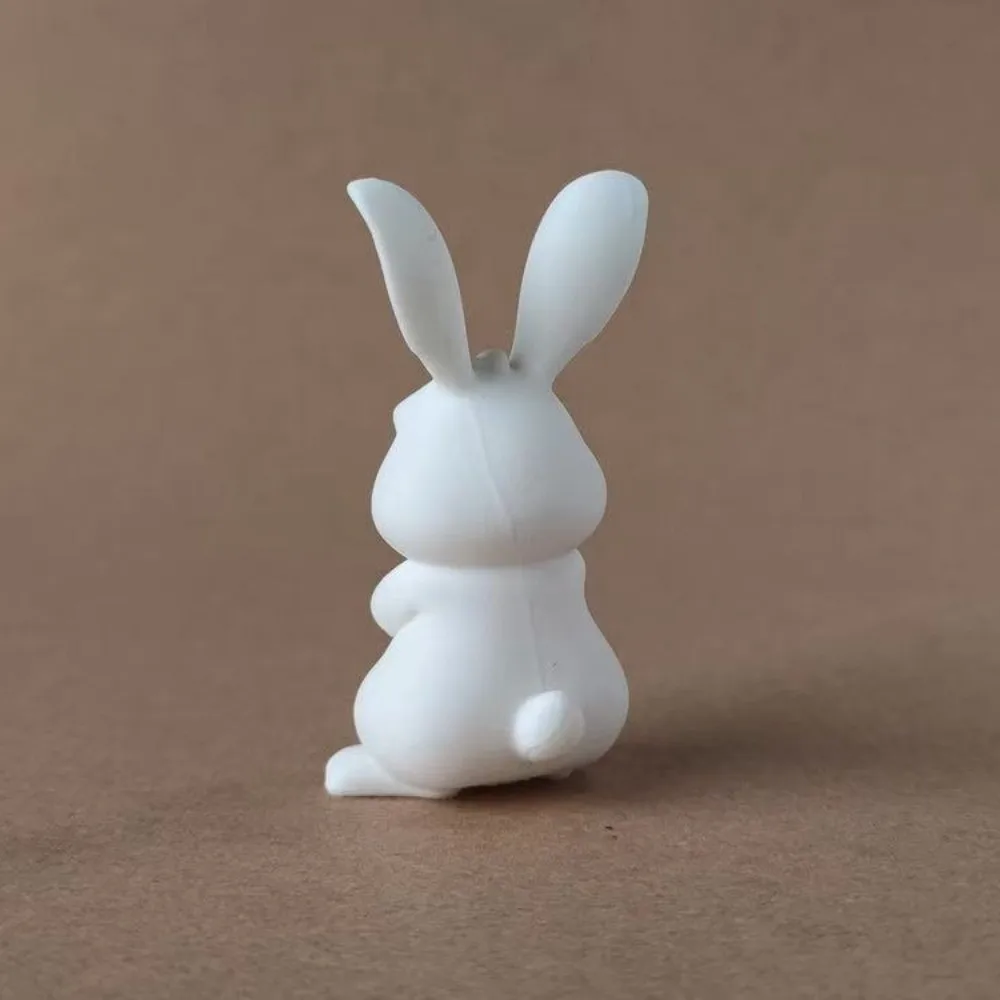 Decorative Cute Easter Fitness Rabbit Funny Realistic Small Rabbit Ornament Plastic Handmade Bunny Figurine Bookshelf Display