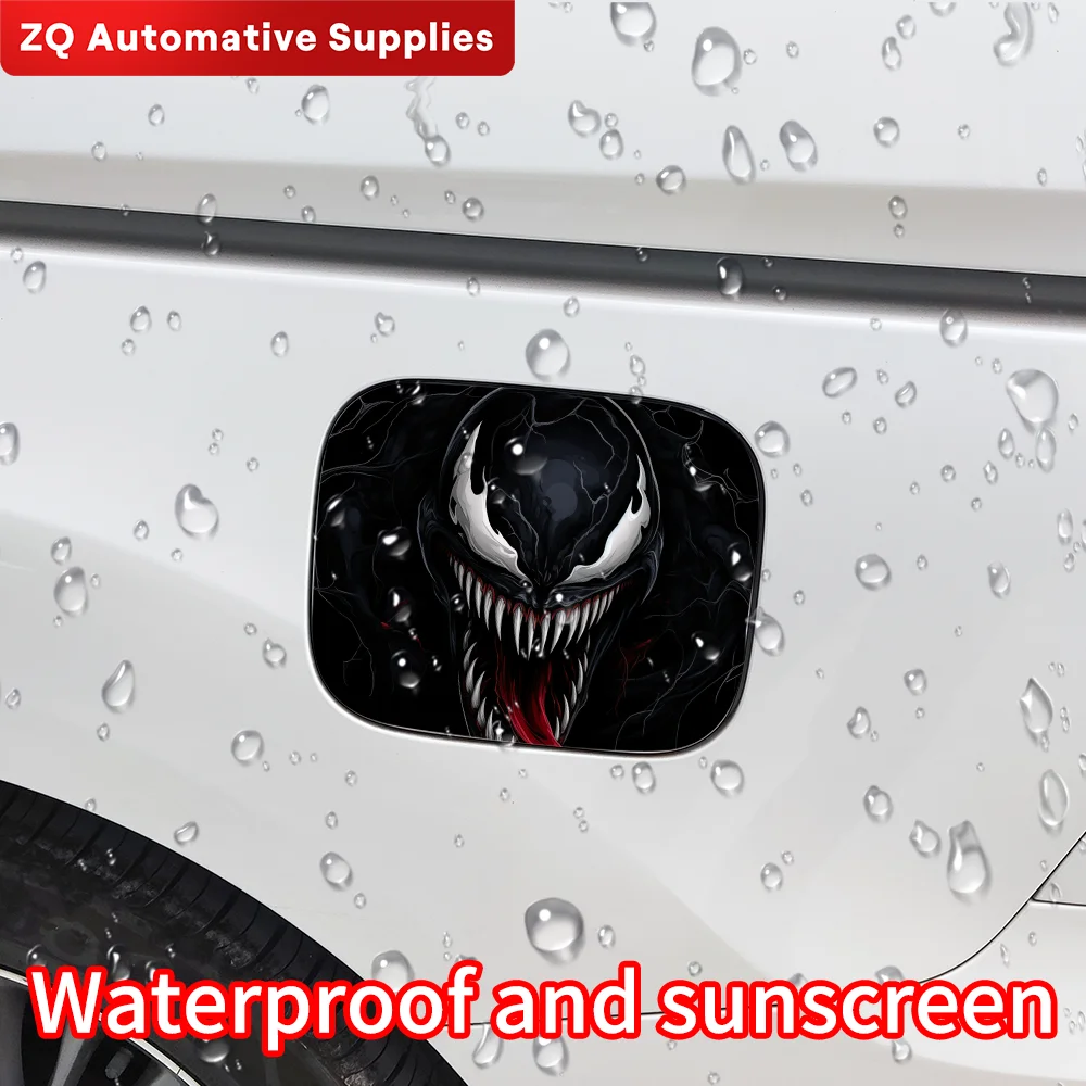 Venom Car Pull Fuel Tank Stickers Funny Auto Waterproof Sunscreen Stickers Pull Fuel Consumption Decals Car Exterior Accessorie