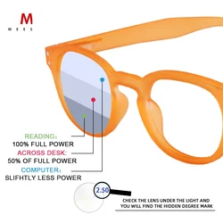 Meeshow Multifocal Reading Glasses Classic Brand Man Retro Eyeglasses French Woman progressive men's blue light eyewear 1513