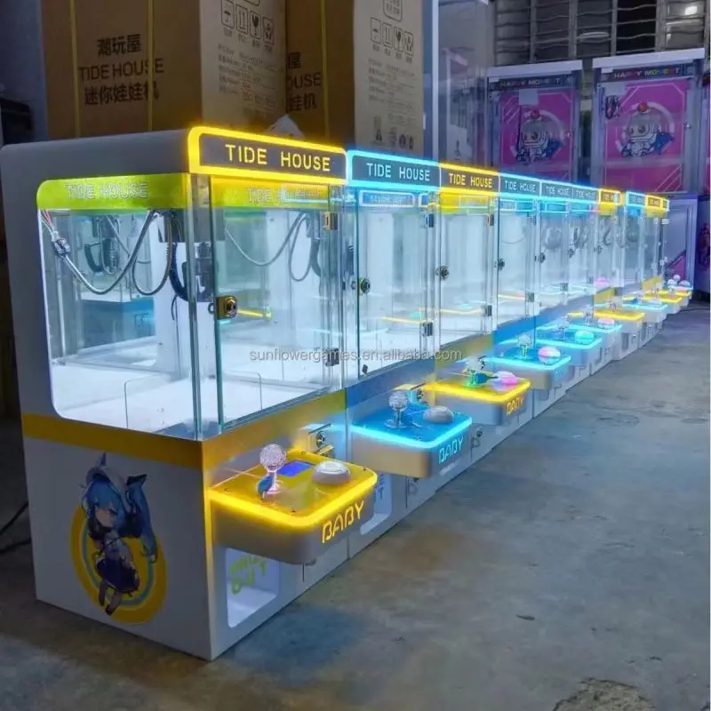 claw game crane machine plush toy boutique arcades amusement venue coin operator mini claw machine with bill acceptor