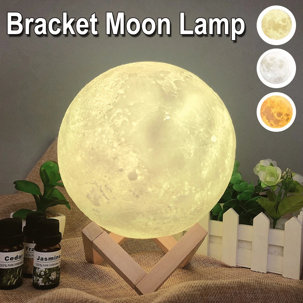 Imagem -03 - Print Floating Moon Night Light Lâmpada de Mesa de Levitação Magnética Criativa para Decoração de Casamento Toque Cores 3d