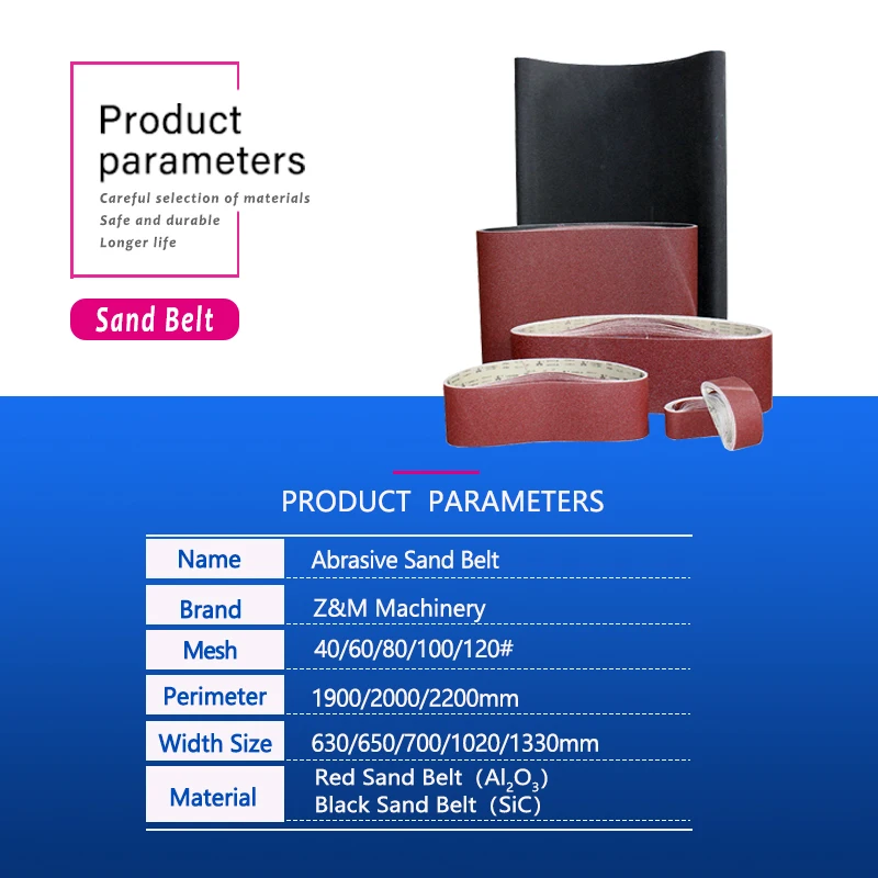 Woodworking Wide Belt Sander Abrasive Sanding Belt Red Aluminum Oxide Black Silicon Carbide Multiple Grit Options Available