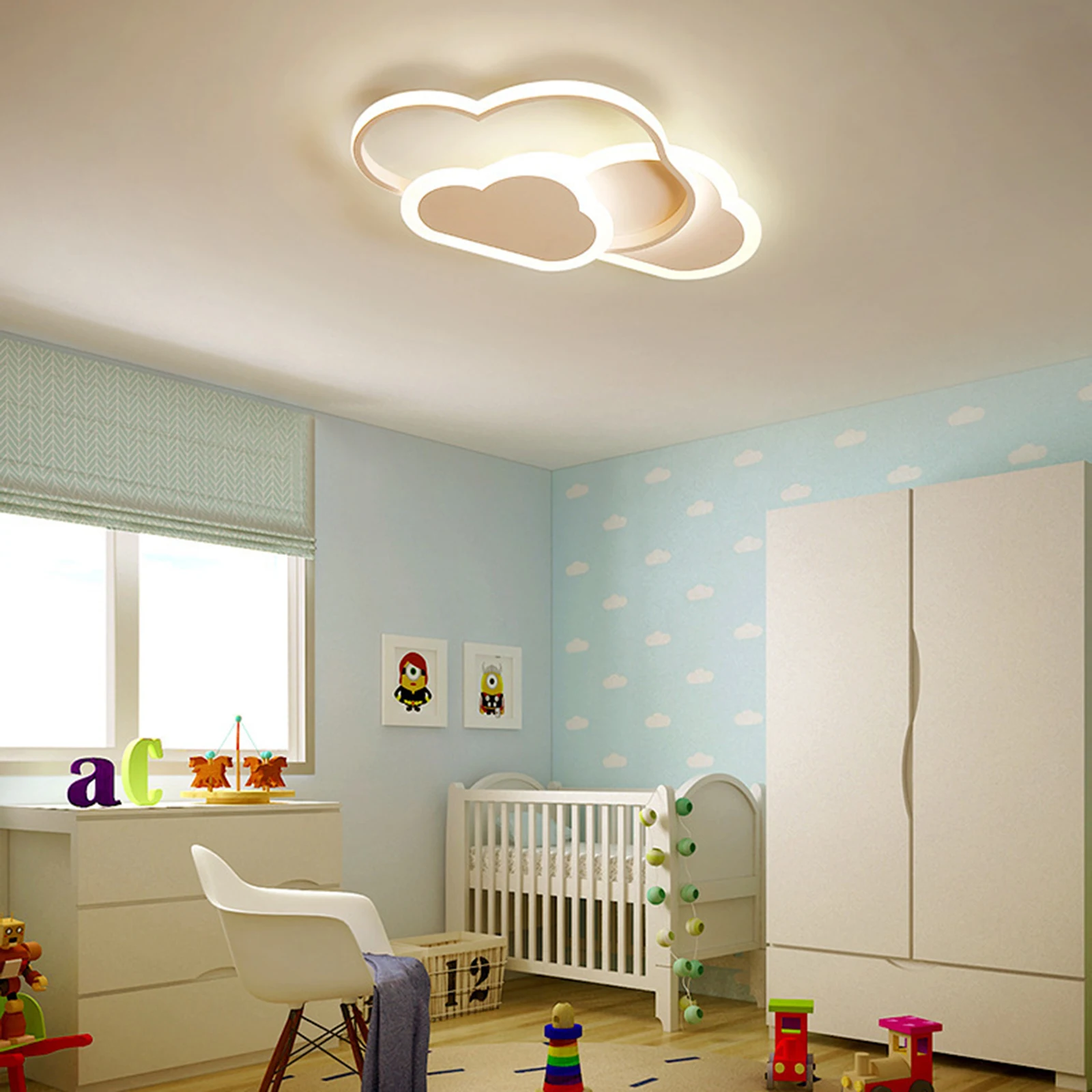 

LOYALHEARTD Ceiling Light LED Cloud Shaped Ceiling Fixtures Dimmable Acrylic Ceiling Lamp Kids Bedroom Decorative White