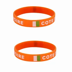 2pcs Ivory Coast Flag Silicone Bracelet Sports Game Wristband National Wrist Strap for Men Women Rubber Band Fashion Accessories