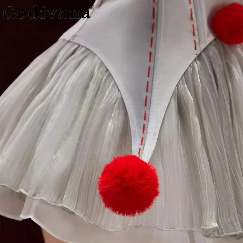 Women Anime Silver Joker Halloween Skirt Set Sexy Lingeries Private Photo Shoot Suits Female Sleeveless Top and Skirt Outfits