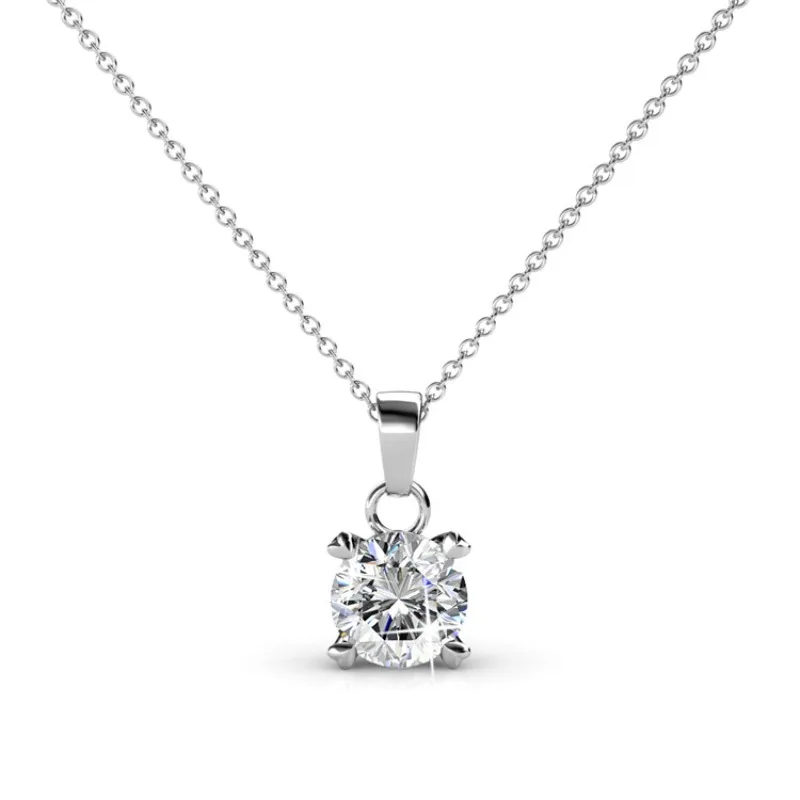 

Daisini 925 Sterling Silver Lady Sparkling Pendant Necklace Embellished with Swarovski Crystals for Women Wedding Jewelry