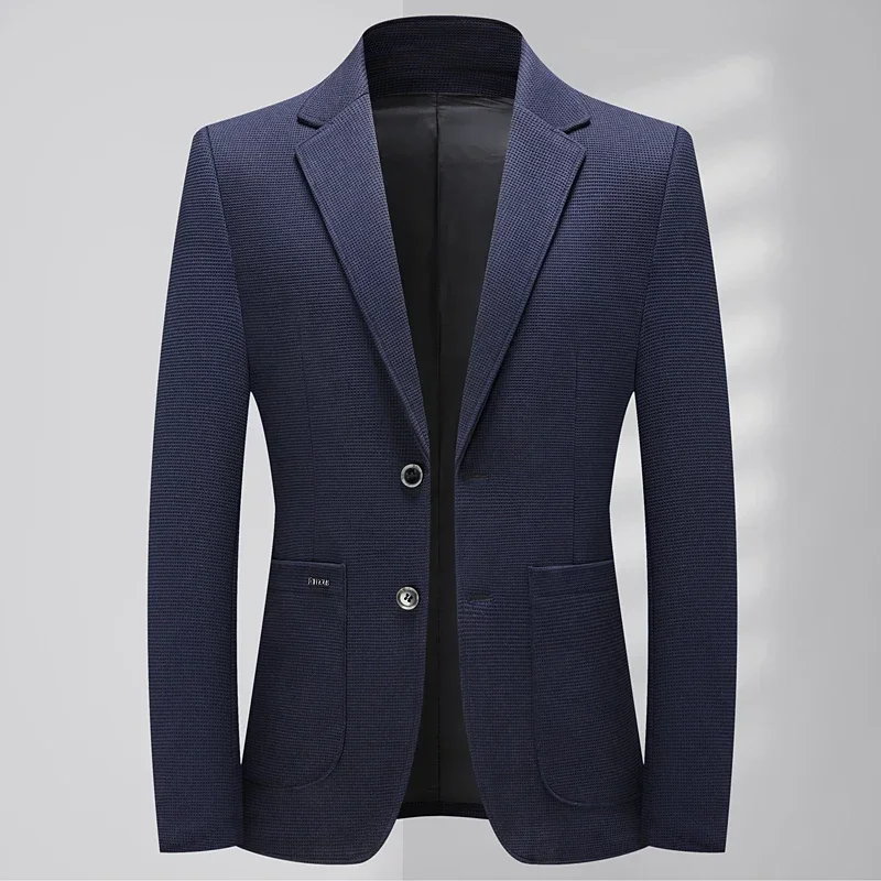 

2024 New Men's Fashion Business Gentleman Slim British Style Korean Version Breathable Casual Trend Officiating Wedding Blazer