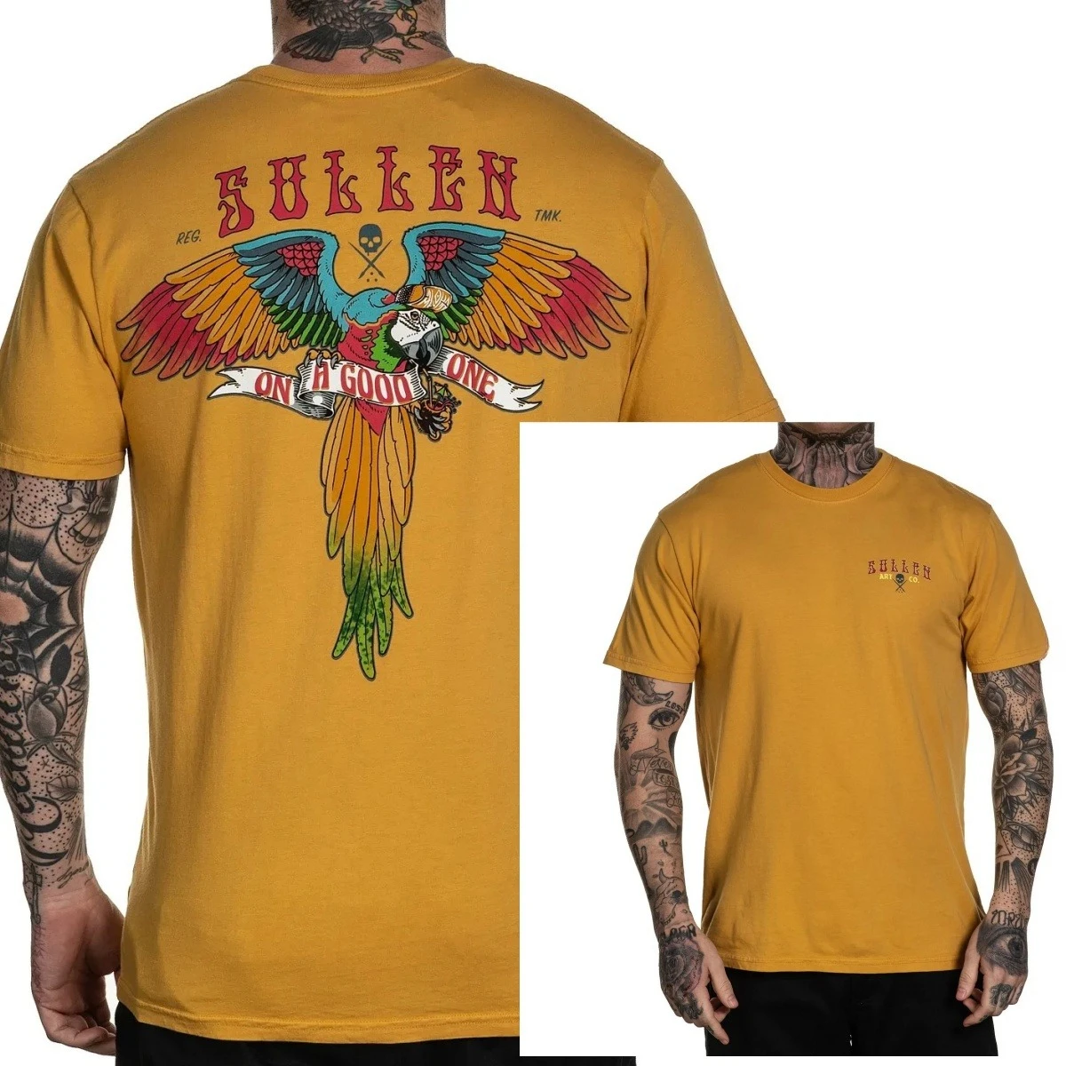 Sullen Art Collective One on One Mustard Mens T-Shirt High-end Luxury Unisex Style Both of Men and Women