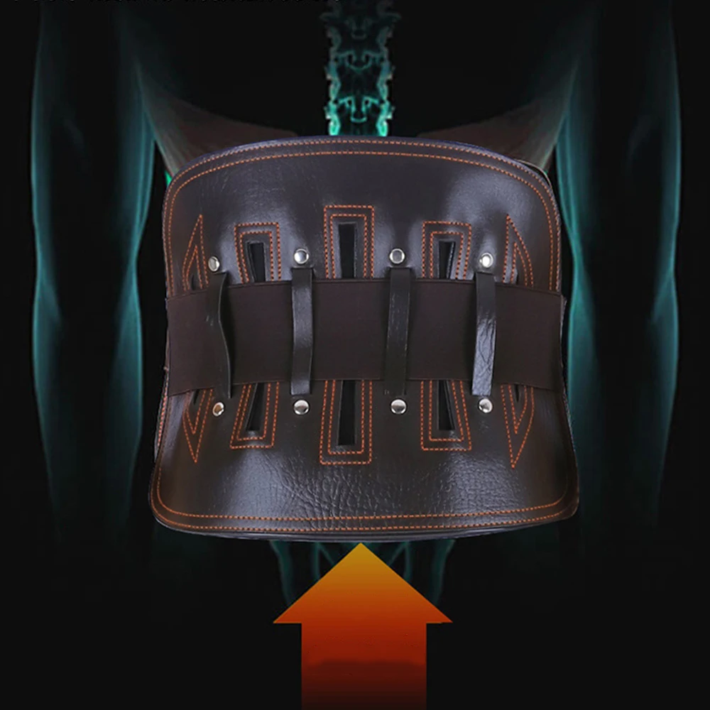 腰痛緩和用の革腰部サポートベルト,整形外科用ショルダーストラップ,調節可能なウエストバンド,アロイまたは切断ディスク