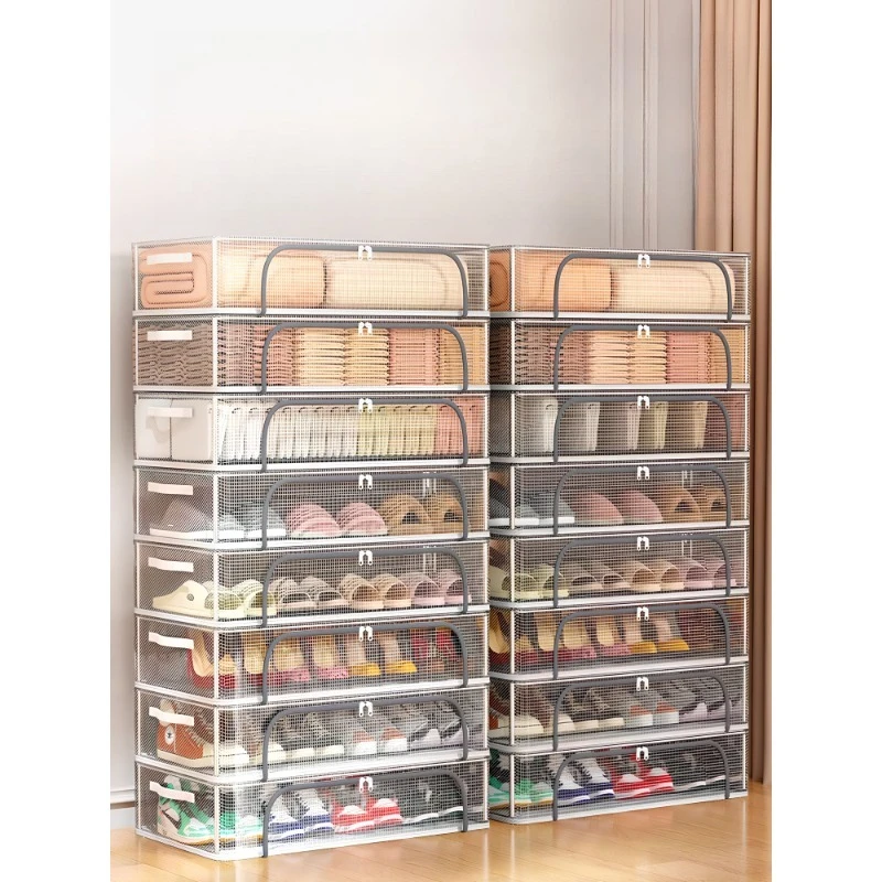 

Japanese shoe cabinet storage space-saving layered household double-layer shoe rack transparent