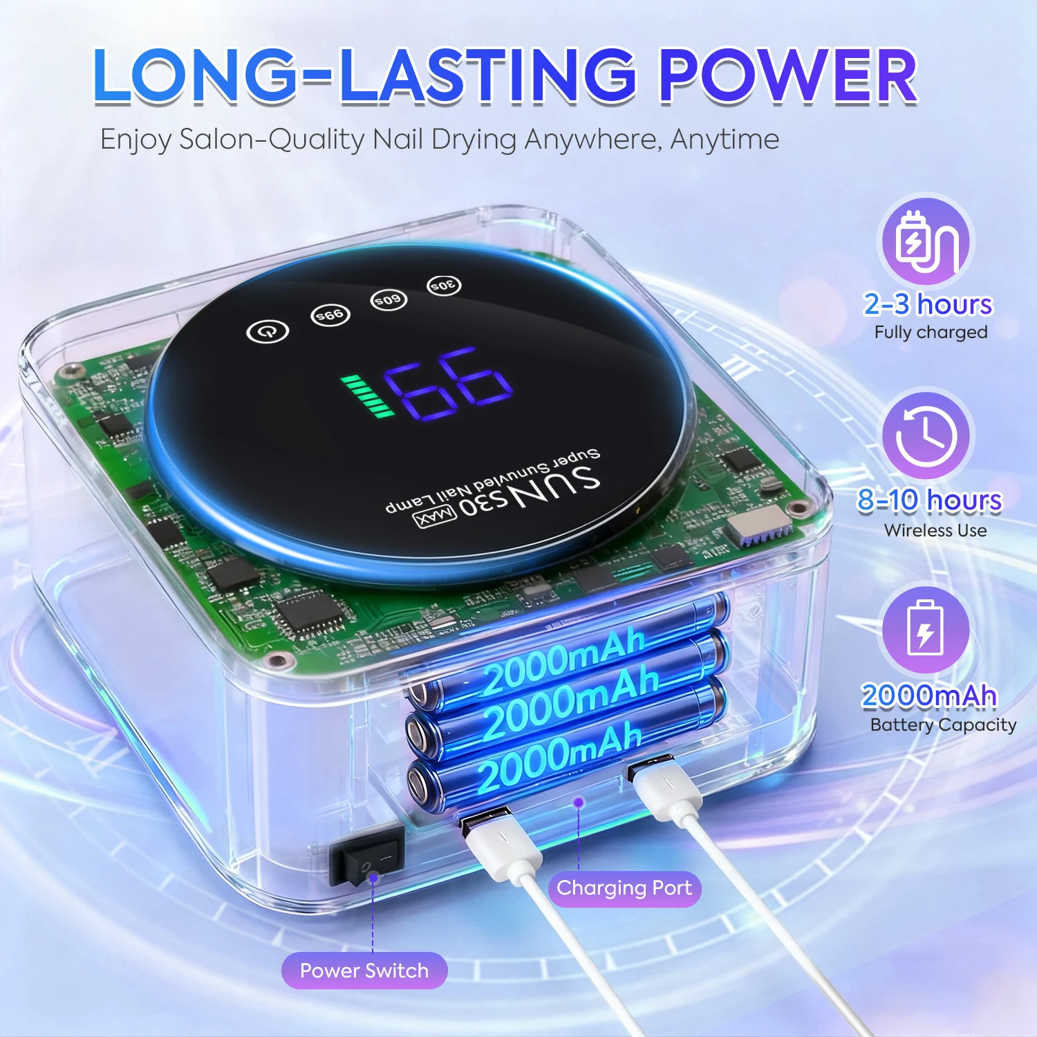 180 واط الأشعة فوق البنفسجية LED مسمار مصباح 57LED قابلة للشحن مجفف الأظافر لعلاج هلام البولندية آلة أظافر لاسلكية مع أداة صالون الاستشعار الذكية