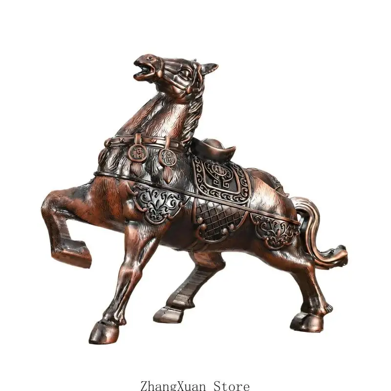 Pferdefigur-Tabakbehälter mit Deckel, dekorativer Aschenbecher aus Metall für Wohnzimmer, Büros und Teestuben 3XUF – Detail 9