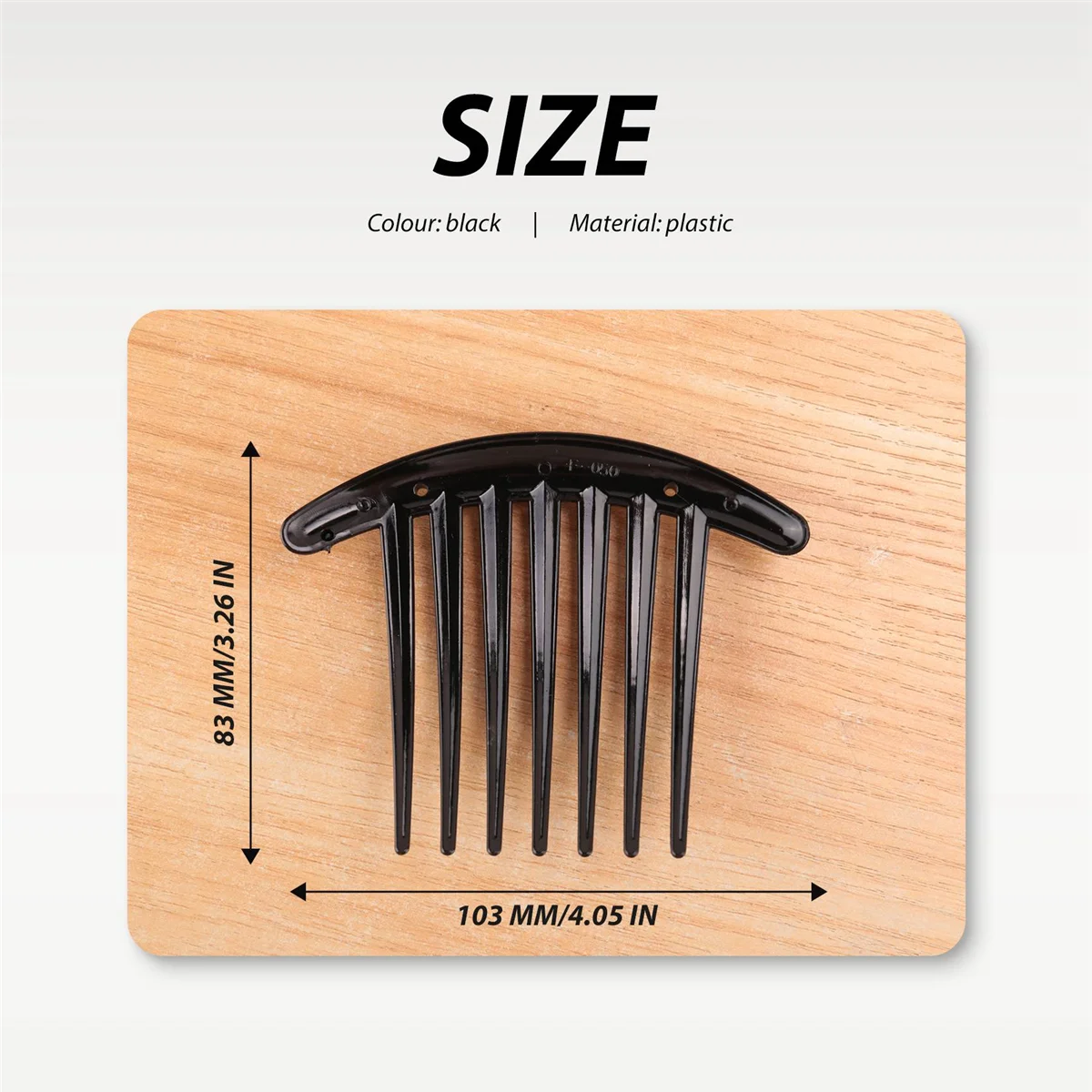 2 pezzi pettine per capelli accessori per spille in plastica donna moda donna nero