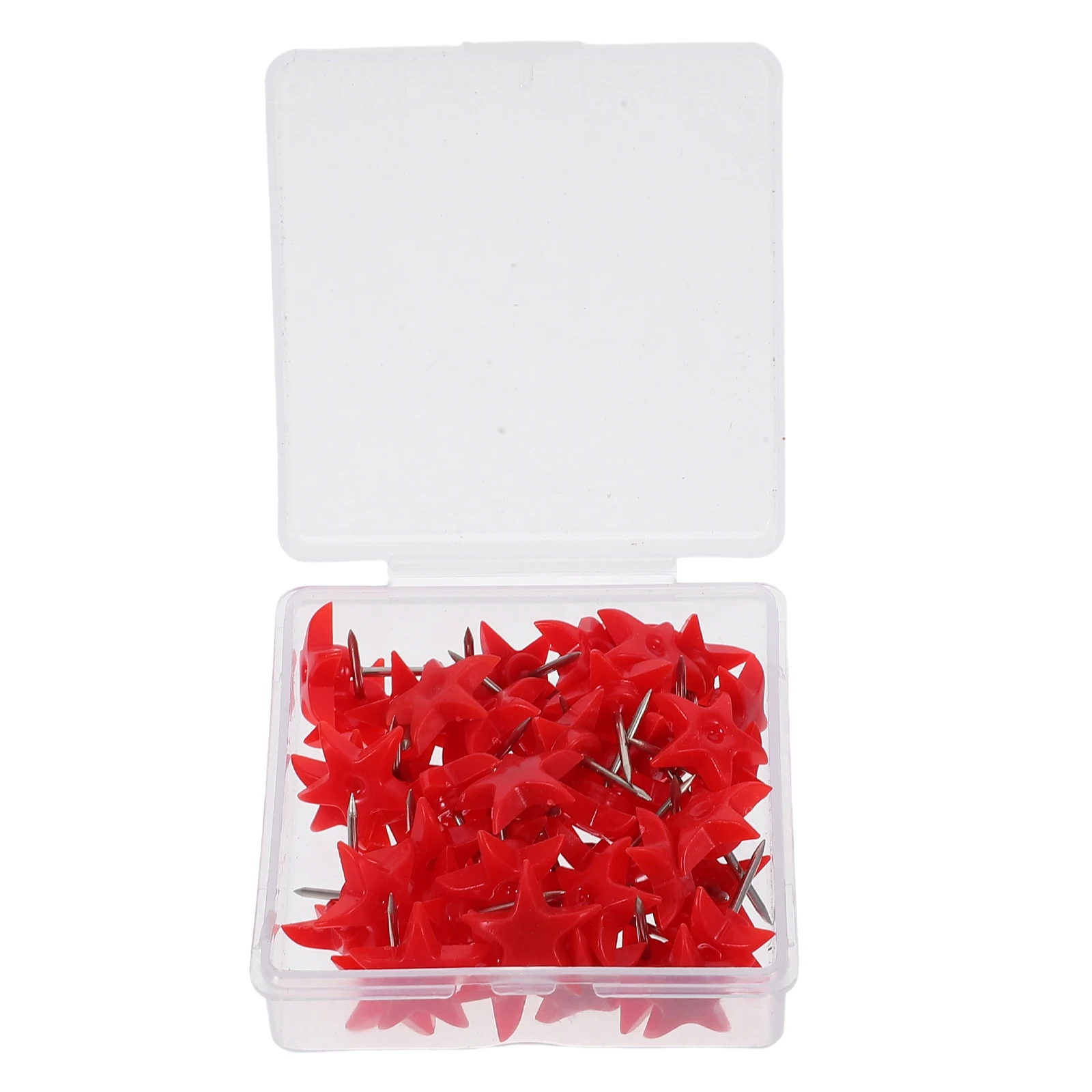 

50pcs Star Thumbtacks Push Pins for Cork Board Metal Tacks Colored Clothespin Office Supplies Plastic Design Suitable Foam